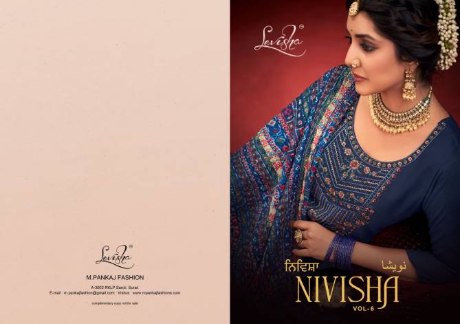 Levisha Nivisha Vol 6 Embroidery Dress Material Catalog